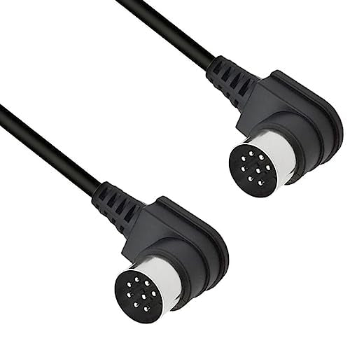 HUHANGGod Dual 90Degree Winkel Großer 8-Pin Din Stecker zum männlichen Lautsprecher Audio Kabel, 2 X 90Degree Din 8-Pin Verlängerungskabel für Bang und Olufsen B&O PowerLink BeoLab (0.5 Meter)