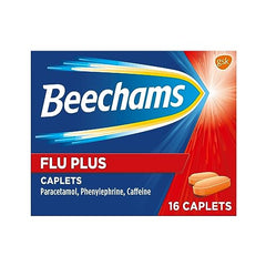 Beechams Cold & Flu Tablets, Pain & Congestion Relief Medicine with Paracetamol, 16 tablets