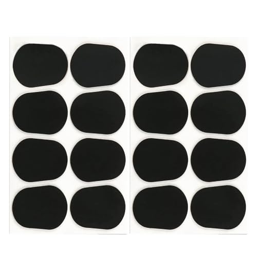 DRERIO 16PCS Saxophone Mouthpiece Pads Clarinet Mouthpiece Cushion Alto Tenor Sax Mouthpiece Patches Black Cushions 0.8 mm Thick for Beginners, Musicians, Saxophones and Clarinets