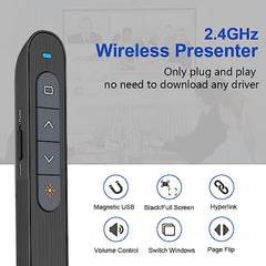 Presentation Clicker for PowerPoint Remote, Hyperlink Volume Wireless Presenter Remote Presentation Pointer, USB Presentation Remote Slide Advancer PPT Clicker for Computer Laptop Mac