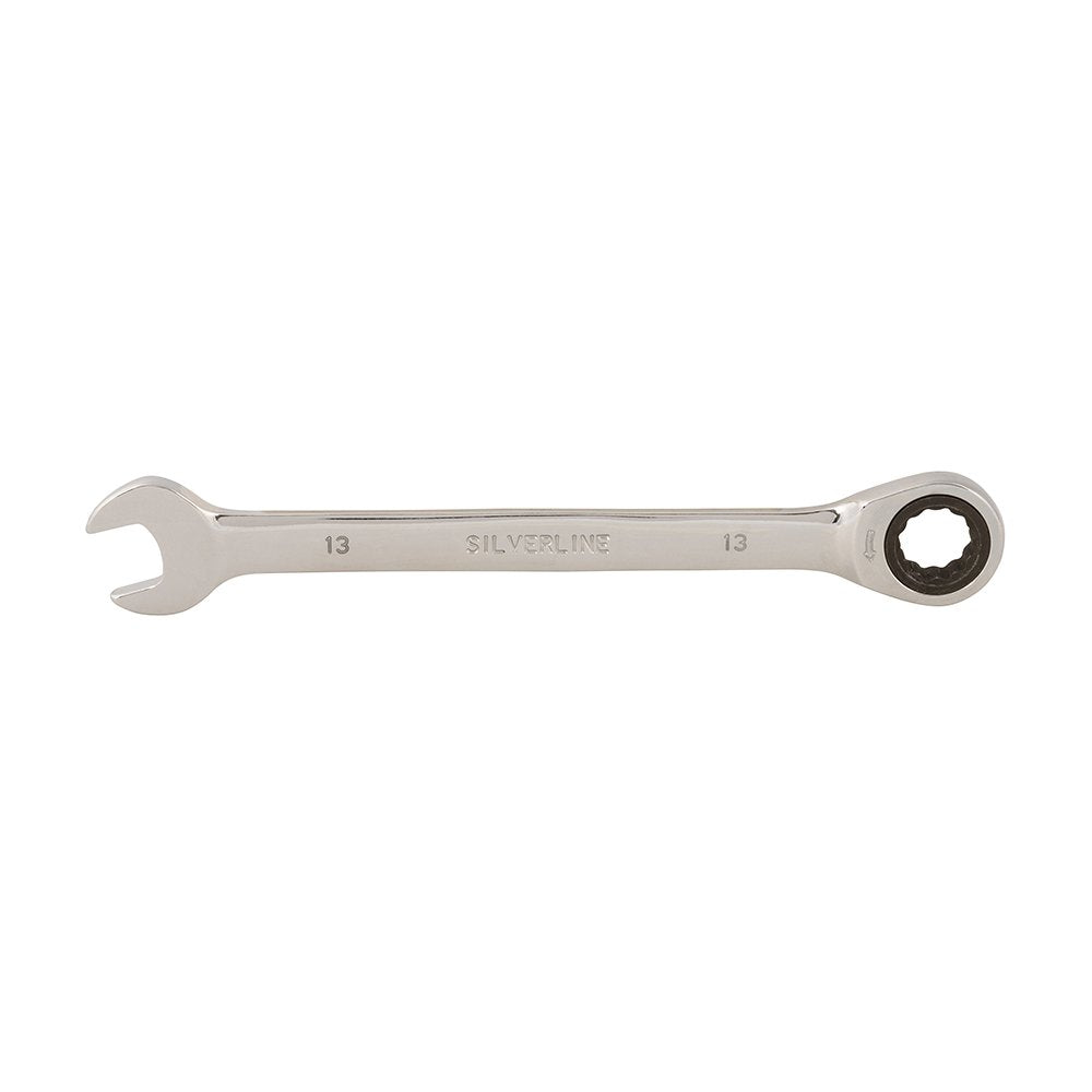 Silverline 245073 Fixed Head Ratchet Spanner 13 mm, Silver