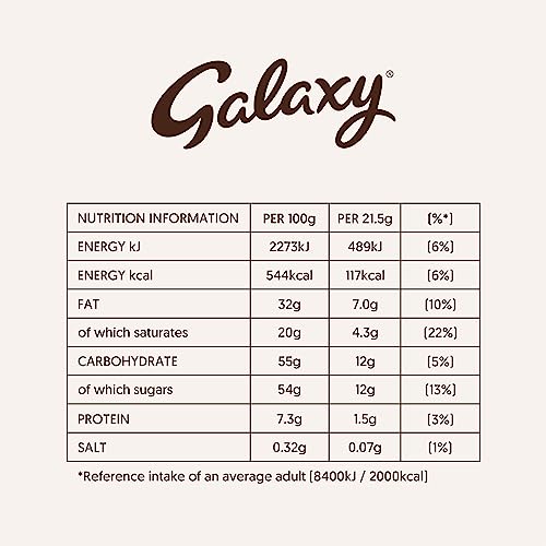 Galaxy Smooth Milk Chocolate Bar, Chocolate Gift, Sharing Bar, 180g