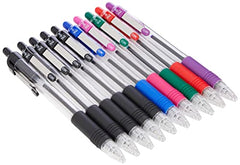 Zebra Pen Z Grip Multi-Coloured & Black Pens Ballpoint, Smooth & Comfortable Ballpoint Pens with Pocket Clip, Retractable & Reliable Biro Pens Multipack - Medium Point, 10 pack