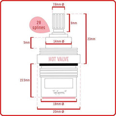 Franke Ascona Replacement (SP3794-H, 133.0358.053) Valve Cartridge Spare - Hot