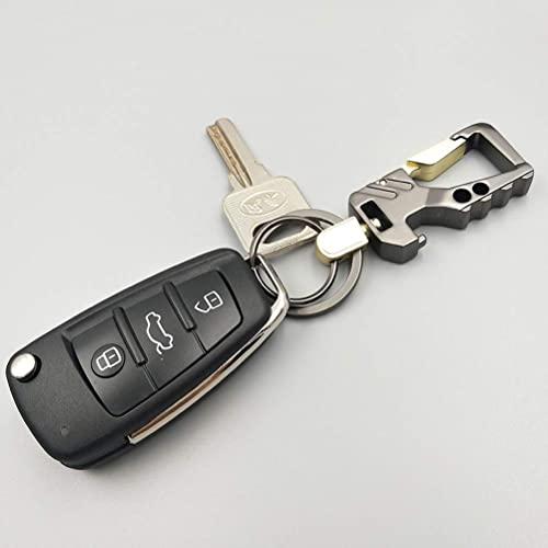 nuosen 2 Pcs Keychain, Car Key Chain Metal Keyring Bottle Opener Keychain for Men