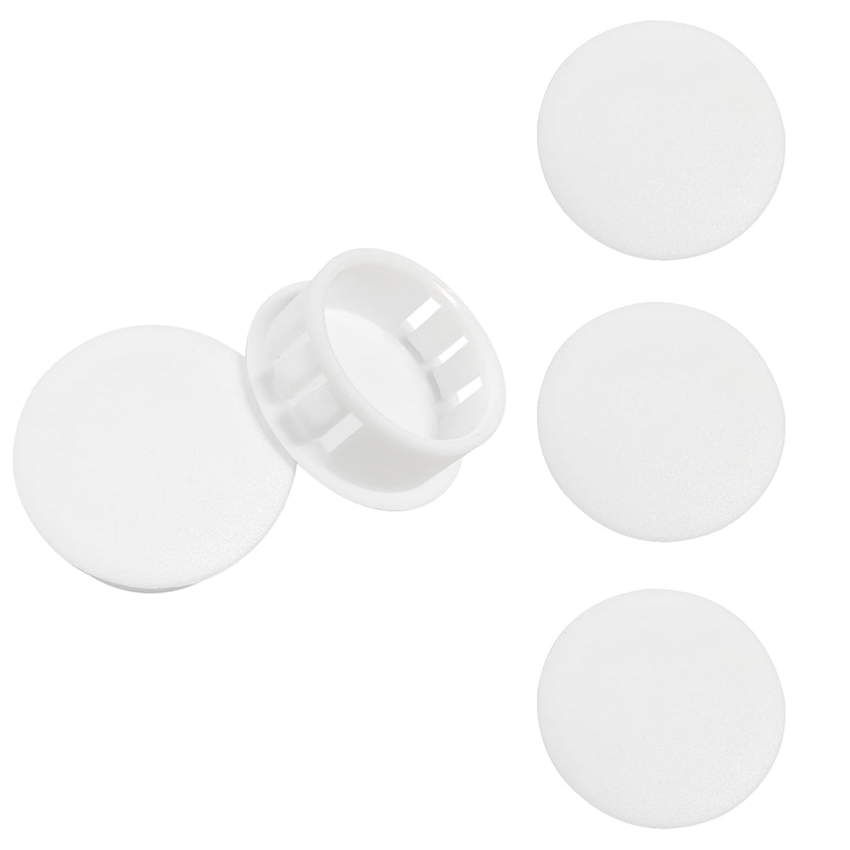 Qrity 20 Pcs Plastic Hole Plugs, 10mm Round Button Plugs, Snap on Type Screw Cap, Furniture Hole Plugs, Drilling Cover Caps Screw Hole Plugs White for Cabinet Desk Table Chair Cupboard Wardrobe