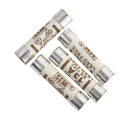 Schneider Electric Exclusive - Fuse Cartridge, 13A, 13Amp, Fuses Assorted, Mains Household UK, Brown, 400114, Pack of 4