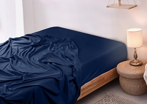 Utopia Bedding Single Flat Sheet - Easy Care Soft Brushed Polyester- Microfiber Fabric - Wrinkle, Shrinkage and Fade Resistant – Navy