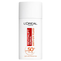 L’Oréal Paris Revitalift Clinical SPF 50and Invisible UV Fluid, Protect, Prevent and Improve Ageing Signs, Non-Oily Formula for All Skin Tones, Advanced UV Protection and Antioxidant Vitamin C, 50ml