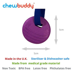 Sensory Direct Chewbuddy Disc - Purple Twin Pack, Sensory Fidget Toy, Chew or Teething Aid   for Kids. Adults, Autism, ADHD, ASD, SPD, Oral Motor or Anxiety Needs