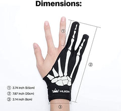 HUION Skeleton Glove for Graphics Drawing Tablet, Ideal Anti-fouling Glove for People who Use Drawing Tablets and Light Boxes (1 Unit of Free Size, Good for Right Hand)