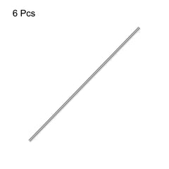 sourcing map 5mm x 300mm 304 Stainless Steel Solid Round Rod for DIY Craft - 6pcs