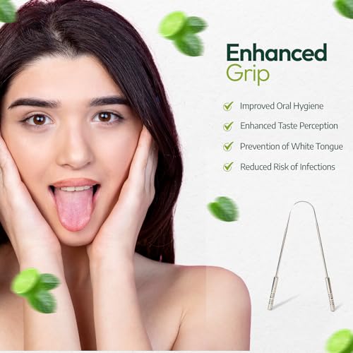 Metal Tongue Scraper - Stainless Steel Tongue Cleaner Tool for Fresh Breath- U-Shaped Travel Tongue Scraper with Flexible Design (2 Pack U-Shape Scraper)