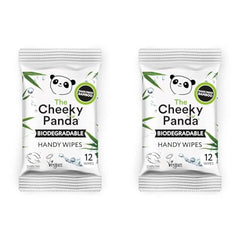 The Cheeky Panda Bamboo Hand Wipes   12 Travel Wipes   100% Plastic Free and Biodegradable Wet Wipes (Pack of 2)