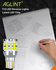 AGLINT W16W T15 LED Bulbs Reverse Lights CANBUS Error Free 921 912 955 902 Extremely Bright 42SMD 12V 24V for Car Back Up Reverse Light White 2Pcs