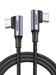 UGREEN USB C to USB C Cable Right Angle 100W Fast Charge 90 Degree Type C Power Data Lead Compatible with MacBook Pro/Air, iPad Pro 2022, iPhone 15, Galaxy S24/S23 Ultra/A53, Pixel 7 6 (1M)