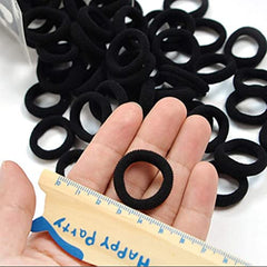 LEBQ 200 Pieces Mini Hairbands Girl Baby's Elastic Hair Ties Tiny Soft Rubber Bands for Baby Kids (Black)