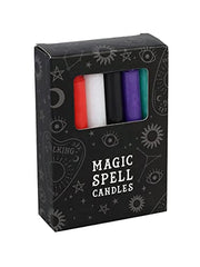 Green Tree Mixed Colour Spell Candles Pack of 12, Unscented