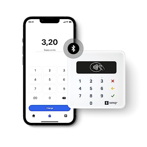 SumUp Air mobile card terminal for contactless payments with Credit & Debit Card, Apple & Google Pay - NFC RFID practical money card reader