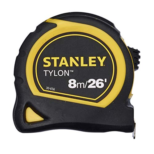 STANLEY TYLON Tape Measure 8m/25mm Wide Compact Case with Cushioned Grip Metric and Imperial System 1-30-656