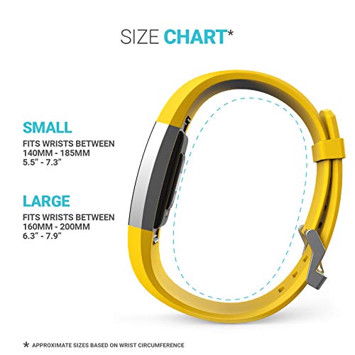 Yousave Accessories Compatible Strap for FitBit Charge 2, Silicone Sport Wristband for the FitBit Charge 2 - (Small - Single Pack, Mellow Yellow)