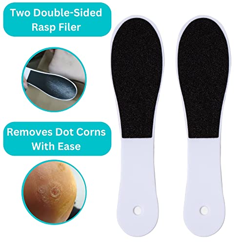 3-in-1 Professional Pedicure Foot File for Hard Skin - Anti Rust Stainless Steel Callus Remover for Cracked Heels - Easy to Use & Anti Skid Design - Foot Care Tool for Dry and Dead Skin - BNS