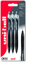 Uni-Ball Jetstream Sport SXN-150S Ballpoint Gel Pens. Premium 1.0mm Rollerball Tip. Smooth Writing Black Uni Super Ink Dries Instantly. Pack of 3 in Plastic Free Packaging