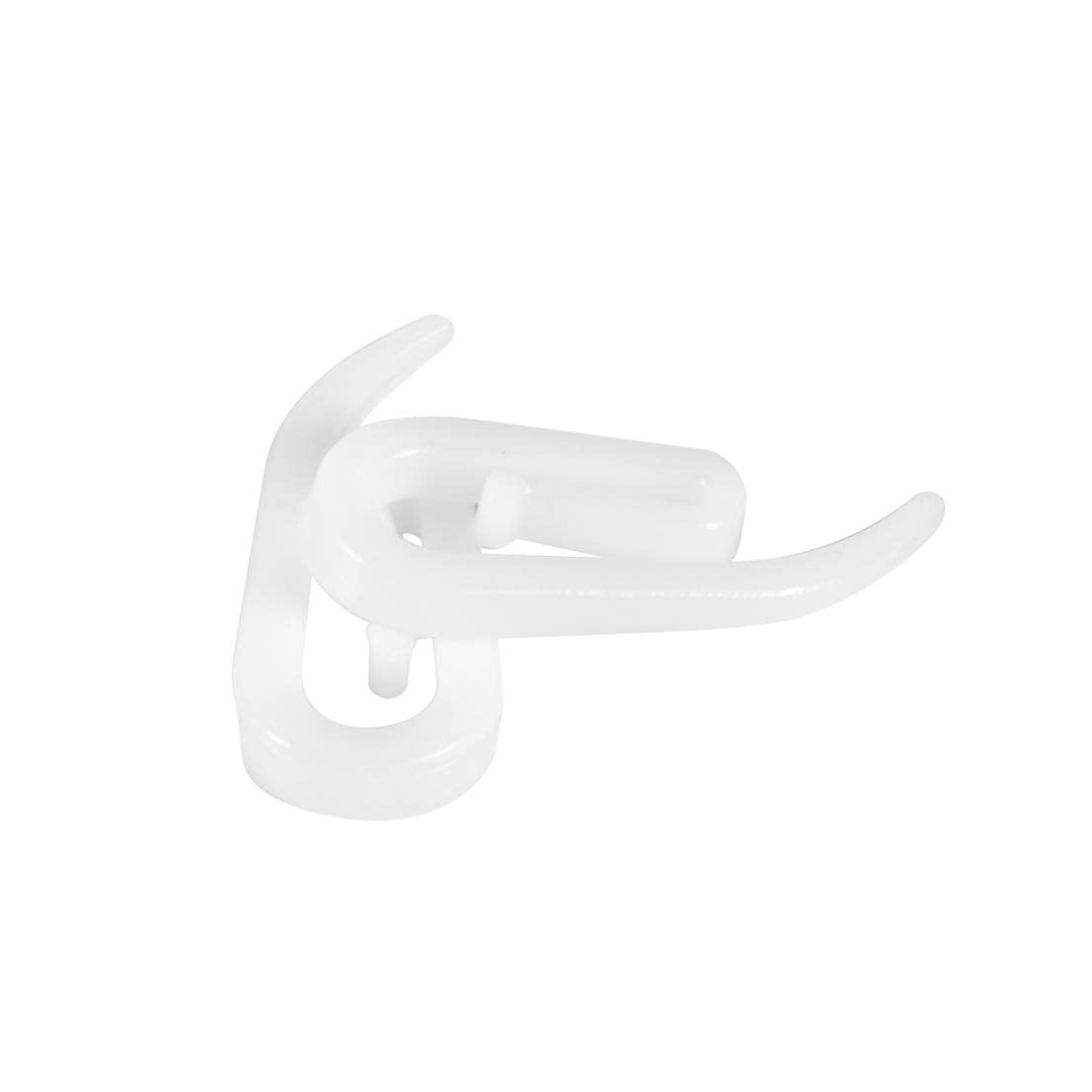 White Plastic Curtain Hooks for Door Curtain,Window Curtain,Curtain Header Tape Drapery Hooks 100 Pack 2.8x1.2cm…