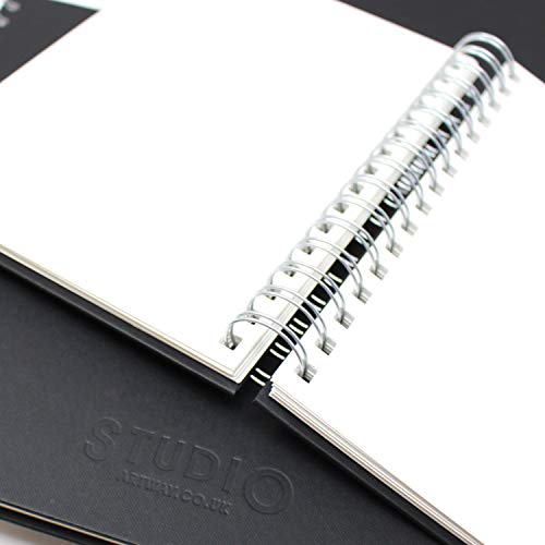 Artway Studio - Spiral Bound A5 Sketchbook - Landscape - 96 Sides (48 Pages) of 170gsm Cartridge Paper - Hardback