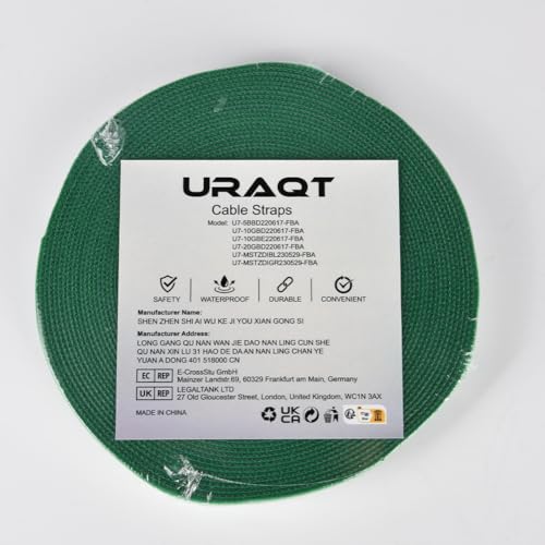 URAQT Green Garden Plants Tie, 10M Plant Ties Tape Self Adhesive Tape Hook Loop Garden Strips, 15mm Adjustable Tree Ties Plant Stake Cane Supports Wrap Tape for Gardening Sticky Strip Cable Organiser