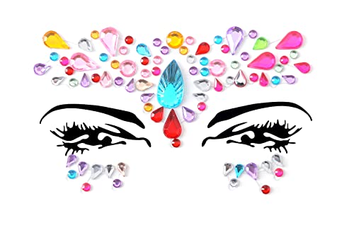 9 PCS Face Gems Adhesive Glitter Jewel Tattoo Sticker Festival Gems Rave Party Body Make Up Z9ZAKMIXA Multi-colored