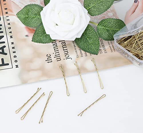 150 Pieces Bobby Pins, Hair Clips Hair Grips Kirby Grips for Women Hair Styling Pins with Storage Box (Blonde)