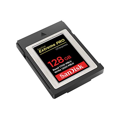 SanDisk 128GB Extreme PRO CFexpress Card Type B - up to 1700MB/s, for RAW 4K video, Black