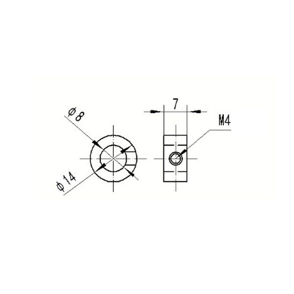 Zeberoxyz 10 PCS/Pack 8mm Shaft Lock Collar T8 Lead Screw Lock Ring Stainless Steel Material Isolation Apply for 3D Printer Accessories (8mm-Silver)