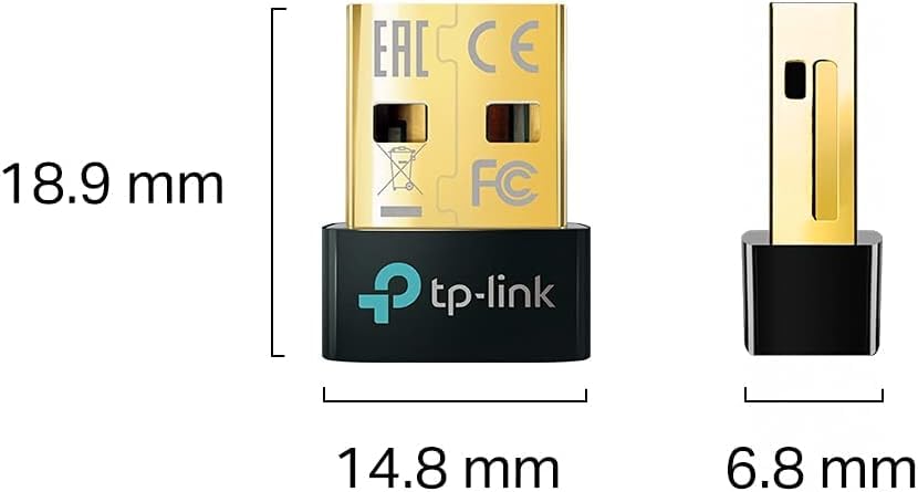 TP-Link Nano USB Bluetooth 5.0 Adapter for Multiple Devices, Long Range Bluetooth Dongle/Receiver for Windows 10/8.1/7, Plug and Play (UB5A)