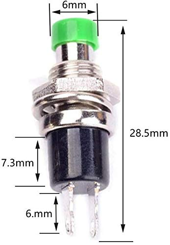 GTIWUNG 24Pcs 1A 250V AC 2Pins SPST Momentary Mini Push Button Switch Normal Open, Mini Momentary Push Button Switch 7mm for Arduino DIY