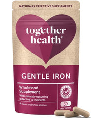 Gentle Iron – Together Health – Whole Food Nutrients – Iron and B Vitamins Vegan Friendly – Made in The UK – 30 Vegecaps