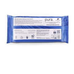 Pura Flushable Moist Toilet Tissue Wipes, 1 Pack of 40 Wet Wipes, 100% Plastic Free, 99% Water Clean Washlets, Certified ‘Fine to Flush’ Biodegradable, Compostable, Vegan, Gentle Clean