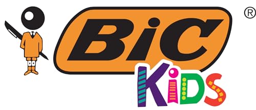 BIC Kids Felt Tip Pens, Kid Colour with Medium Blocked Tip, Vivid Colouring Pens, Washable Markers, Back to School Supplies, 12 Pack