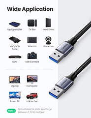 UGREEN USB Cable, USB 3.0 A to A Data Cable Braided, 5Gbps High Speed Transfer USB to USB Cable, Compatible with External Hard Drive/Laptop Cooling Pad/Docking Station/PC/TV/DVD/Printer/Camera(1M)