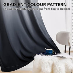 Deconovo Eyelet Curtains 72 Drop Thermal Insulated Eyelet Blackout Curtains for Boys Bedroom 46 x 72 Inch Black and White 2 Panels