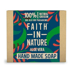 Faith In Nature Natural Aloe Vera Hand Soap Bar, Rejuvenating, Vegan & Cruelty Free, No SLS or Parabens, 100g