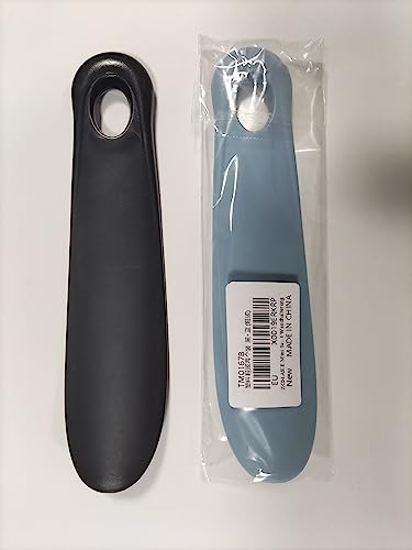 ZOMAKE Small Shoe Horn - Plastic Shoehorn 18.5cm,Lazy Shoe Helper Short Shoe Horns With Hook For Men Women The Elderly Kids (Black)