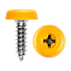 BEK-FIX® Number Plate Oversized Screws Plastic Top 2x White 2x Black 2x Yellow