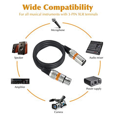 Getaria XLR Cable, Microphone Cable, 3 Pins XLR Male to Female Mic Cable Balanced XLR Microphone Cable for Mic Mixer,Recording Studio,Podcast (2M XLR)