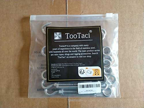 TooTaci Turnbuckle Hook and Hook 10pcs,M5 Turnbuckle Wire Tensioner,304 Stainless Steel Wire Rope Tensioner,Heavy Duty Cable Tensioner,for Garden Wire,Fence Wire Tensioner,Outdoor Hanging