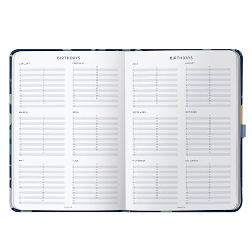 Busy B Mid Year Day a Page Diary August 2024 - August 2025. Terrazzo A5 Daily Planner with Pen Holder, Elastic Closure and Year Planner