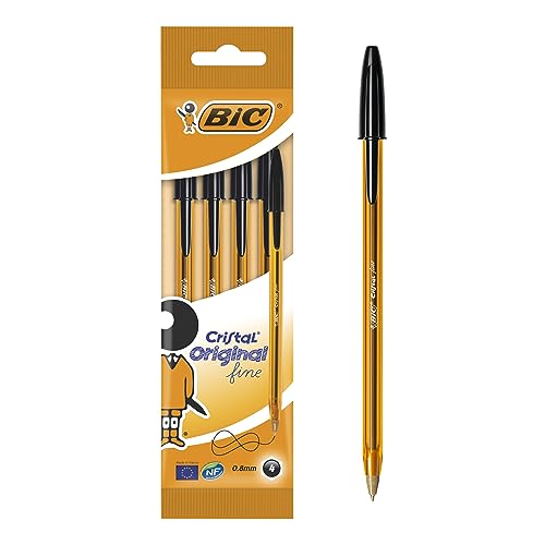 BIC Cristal Fine Ballpoint Pen Pack of 4 black