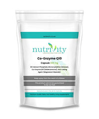 CoQ10 300mg Vegan Capsule - Co Enzyme Q10 High Strength Naturally Fermented Ubiquinone - Made in The UK by Nutrivity (60)