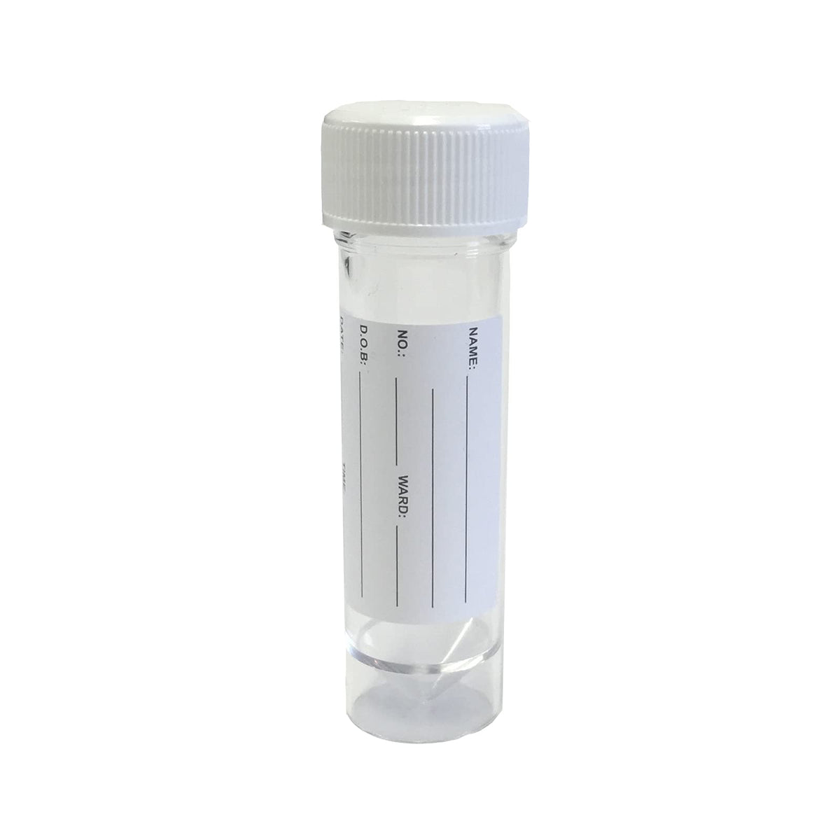 Qualicare 6 X White Lid Labelled 30Ml Specimen Universal Sample Clear Polypropylene Plastic Bottle Containers